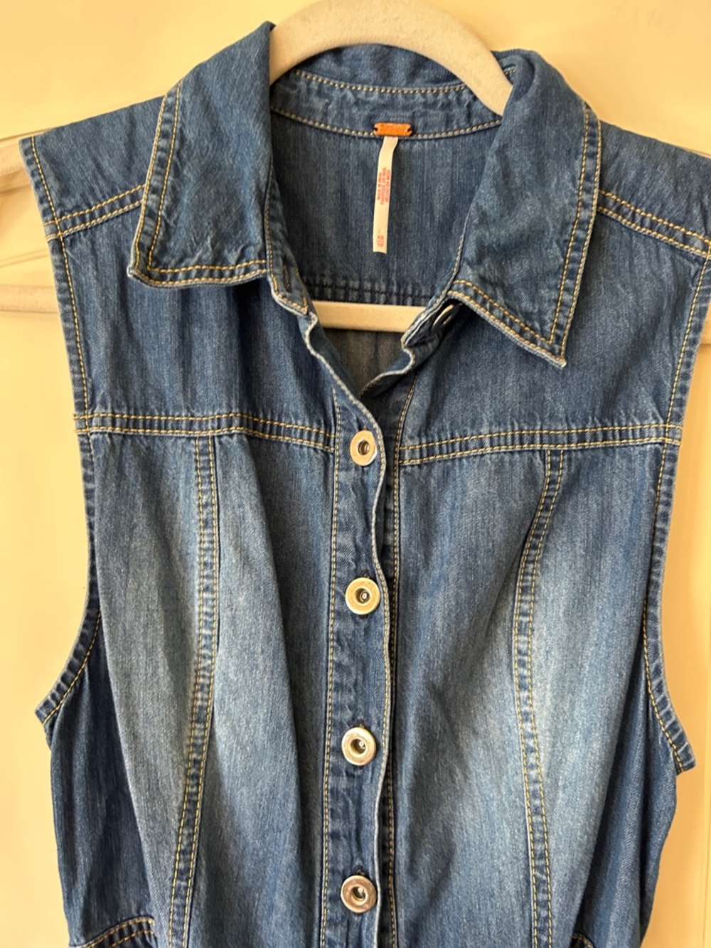 Free People Indigo Button-Up Shirt Dress - With all the Layers and Fun Ruffles - Picture 3 of 9